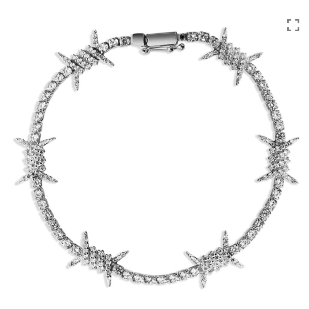 The M Jewelers MR.K Barbwire Pavé Tennis Bracelet 925 Sterling Silver RARE OOP
